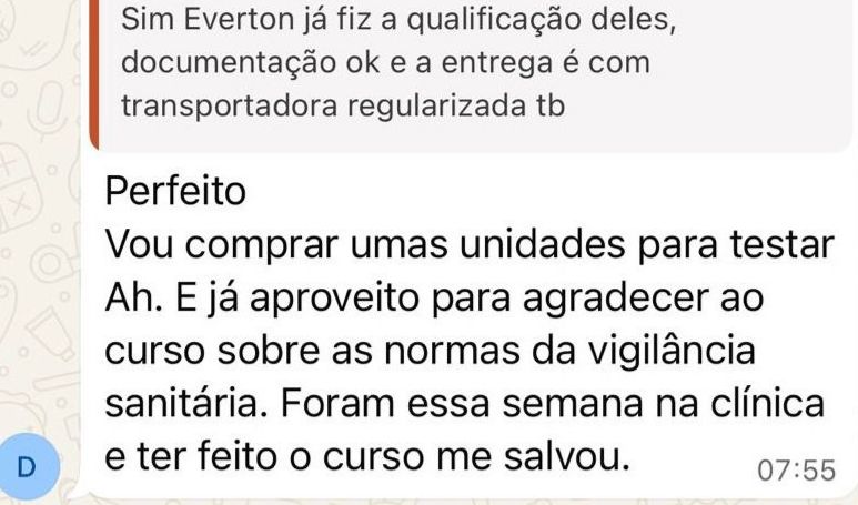 Print de WhatsApp — Dr. Everton elogiando o curso VIG.doc